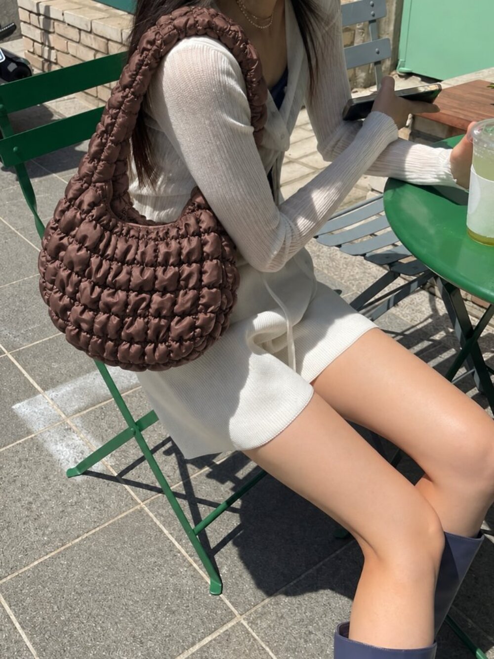 5B Quilted Bag, Cacao Brown